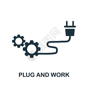 电动工具图标即插即用图标 用于模板 网页设计和信息图表的单色简单即插即用图标插画