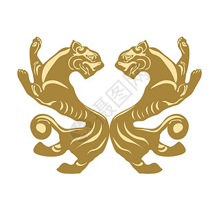 维提莱乌古代锡尔提亚符号 乌克兰历史 锡尔提人 金质装饰 乌拉尼美学插画