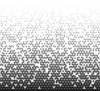 消失点半色调矢量背景 充满了黑色三角形风格白色框架墙纸数字插图边框织物几何学气泡插画