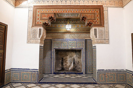 伊塔马拉蒂宫摩洛哥马拉喀什的巴伊亚宫艺术旅行旅游建筑建筑学文化博物馆背景