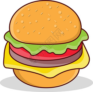 汉堡包标识食物垃圾面包艺术营养网络包子芝麻插图背景图片