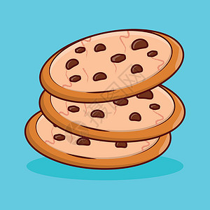 饼干小吃巧克力圆形甜点餐厅菜单插图艺术面包食物背景图片