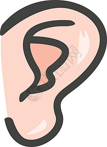 耳耳朵黑色白色援助医院噪音医疗艺术听力洞察力插图背景图片