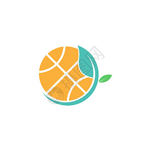 篮球图标标志徽标设计插图模板竞赛运动团队身份圆圈叶子扣篮标识篮子比赛背景图片