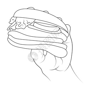 手绘汉堡手绘插图中的矢量汉堡设计图片