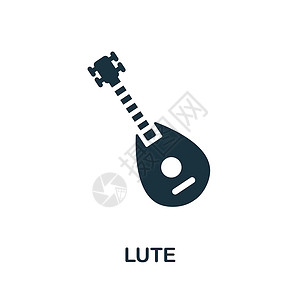 琵琶图标 乐器收藏中的简单元素 用于网页设计 模板 信息图表等的创意 Lute 图标背景图片