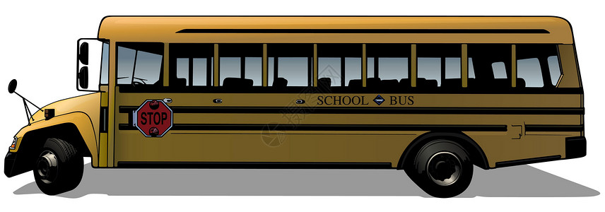 黄校车公共汽车运输教育黄色绘画公交小学学校车辆方式背景图片