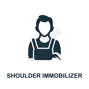 间歇性跛行肩防盗器图标 用于模板 网页设计和信息图形的单色简单肩防盗器图标设计图片