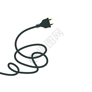 电缆电线电线带电线 有缠绕的电缆电缆矢量插图设计插画
