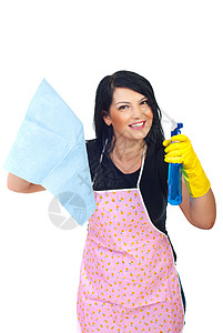 做家务的开心女人微笑高清图片素材
