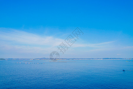 Matsushima日本三视图 从观光船出发海洋土地好天气蓝天背景