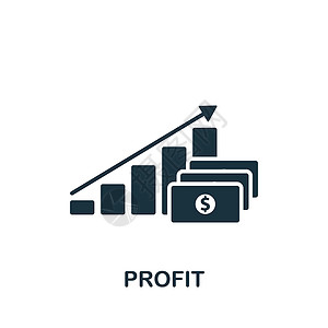 设图网利润图标 单色简单会计图标 用于模板 网络设计和信息图的核算商业金融钱包基金平衡酒吧支付社区小猪图表插画