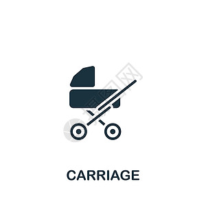 婴儿购物车用于模板 网络设计和信息图的单色简单婴儿图标(Baby)插画