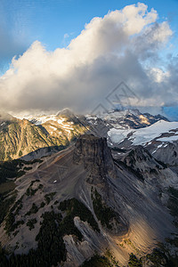 加拿大山地景观 自然背景和自然背景日落梦幻天空山峰山脉崎岖环境墙纸风景多云背景图片