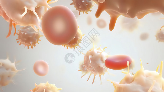 t淋巴细胞血细胞中的癌症细胞 3D微生物共轭感冒吞噬细胞宏观防御白细胞细菌生物学流感癌细胞背景