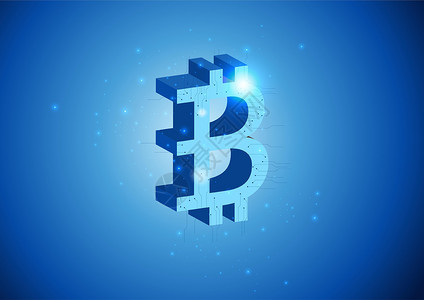 BITCOIN全球数字摘要比特币加密货币矢量背景 货币和世界全息图 Bitcoin 未来光学Sci-Fi技术概念 带有蓝色照明电灯 Victo设计图片