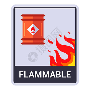 火的使用素材谨慎地使用易燃物质 桶装易燃液体插画