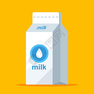 白纸牛奶箱健康奶牛蓝色产品插图包装盒子养分奶制品标题插画