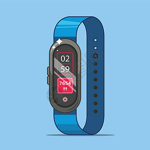 健康手表健身手镯可以测量你每天走几步插画