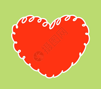 以铁丝线形式呈现的心脏 Logo 图标横幅红色艺术插图风格药品针线活庆典框架卡片背景图片
