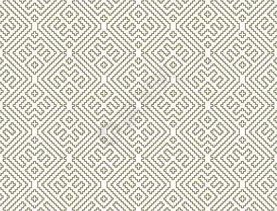 白色背景的棕色无缝几何装饰品插图几何学墙纸织物刺绣装饰文化风格网格国家背景图片