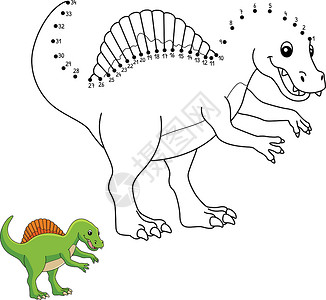 点对点脊椎龙恐龙色史前高清图片素材