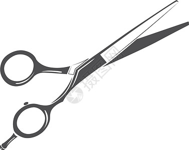理发师剪剪刀图标 头发切割服务符号背景图片