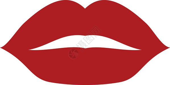 红嘴唇红吻标记 亮唇膏的女子嘴唇插画