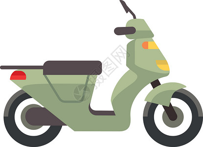 绿色摩托车侧视图 移动自行车图标背景图片