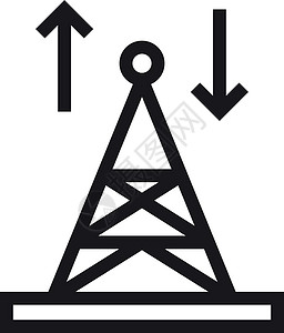 天线塔图标 电池供应站 信号传输符号等背景图片