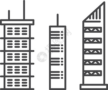 直线式的摩天大楼 高大城市建筑背景图片