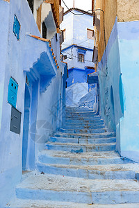 蓝色楼梯摩洛哥厨师街 摩洛哥麦地建筑城市建筑学遗产地标房子旅行楼梯文化背景