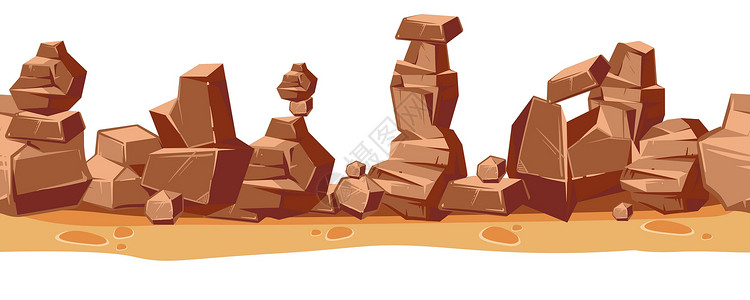 镇北堡西部影视城风景地上沙漠岩石 西部野生游戏背景设计图片