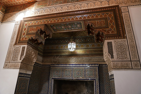 伊塔马拉蒂宫摩洛哥马拉喀什的巴伊亚宫旅行旅游建筑文化艺术建筑学博物馆背景