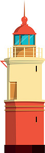 灯塔图标 卡通复古建筑 海岸建筑背景图片