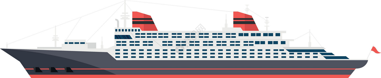 大客轮 海洋旅行运输图标(海路运输标志)插画