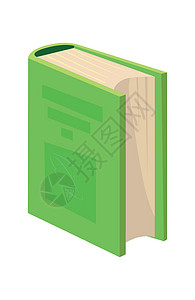 班级卡通卡通绿色教科书 垂直彩色日记或已预订文件 矢量设计图片