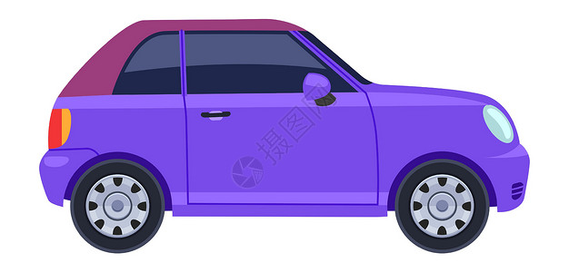 小城市小汽车 紫色汽车侧视图背景图片