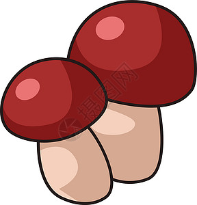 蘑菇猪肉汤蘑菇 潘妮包子 猪肉或猪肉真菌插画