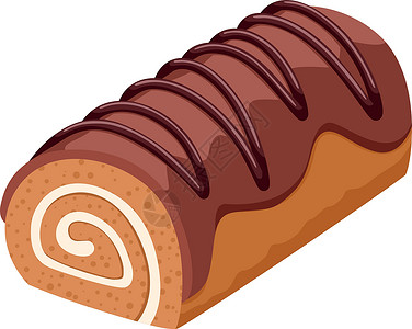巧克力漩涡巧克力卷 甜木笔图标 卡通旋转蛋糕插画
