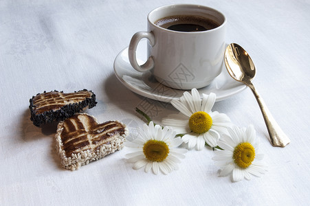 婚博会产品用咖啡和饼干一起织婚背景