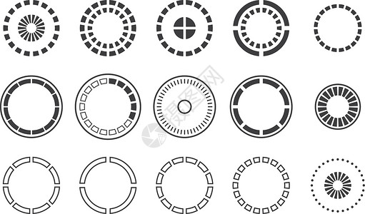 圆轮进度指标集集 Hud圆环元素设计图片