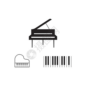 钢琴图标海报横幅旋律标签插图乐队艺术音乐会标识笔记背景图片