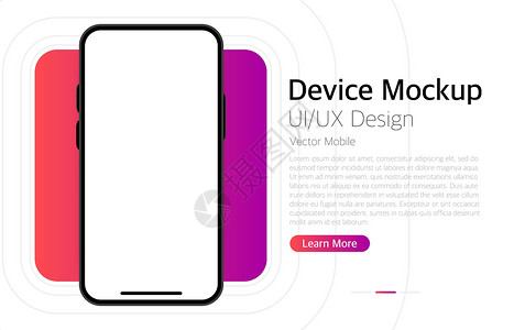 UI手机素材智能手机空白屏幕 现代设计 设备模型 UI和UX设计界面设计图片