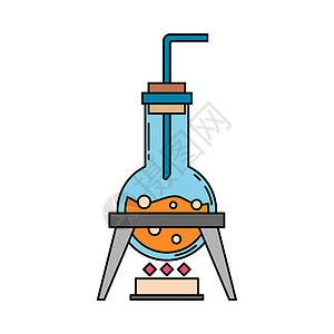 线色医疗制药图标反驳 管 专业设备符号 科学 药学 军医 化学背景标志元素 实验室玻璃 矢量医学轮廓图背景图片