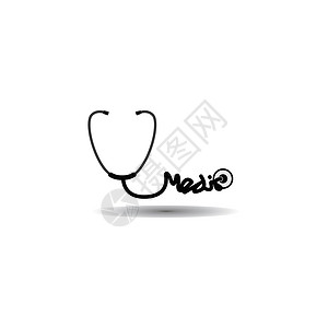 援助听诊器听诊器 ico插图护士工具标识药品乐器临床诊所控制医师插画