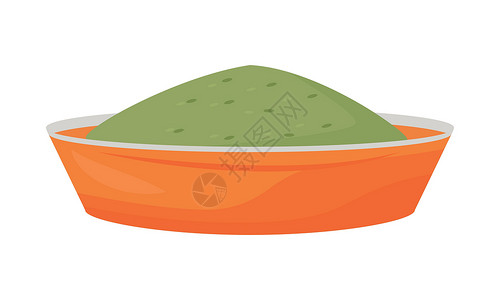 白菜陶瓷碗美食配有素食菜碗半平板彩色矢量元素的碗插画