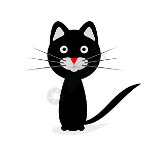 黑猫 矢量插图背景图片