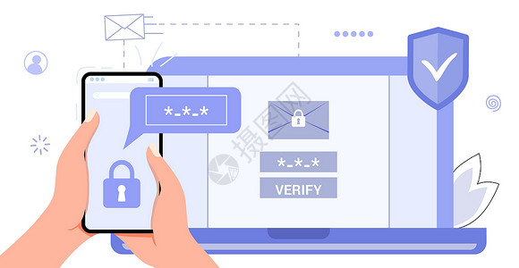 核实2fa 两个要素认证密码安全通知登录核查代码 IPS网络屏幕手机展示支付笔记本隐私电话身份用户设计图片
