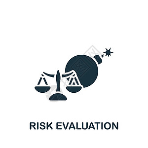 评价图标风险评估图标 用于模板 网页设计和信息图形的单色简单保险图标设计图片